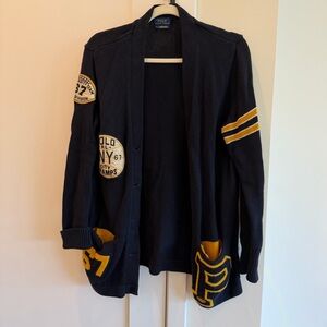 Polo by Ralph Lauren Navy and Yellow Cardigan